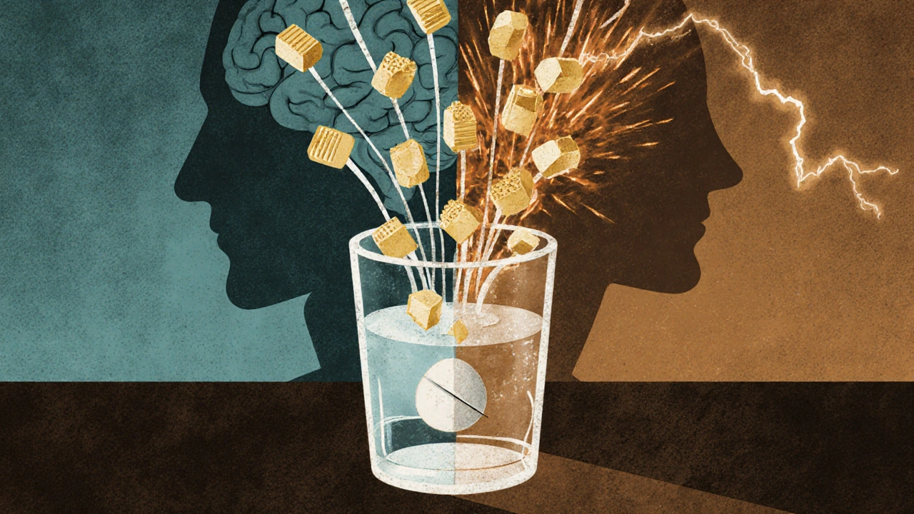 A pill releasing molecules that block excitatory signals in the brain.