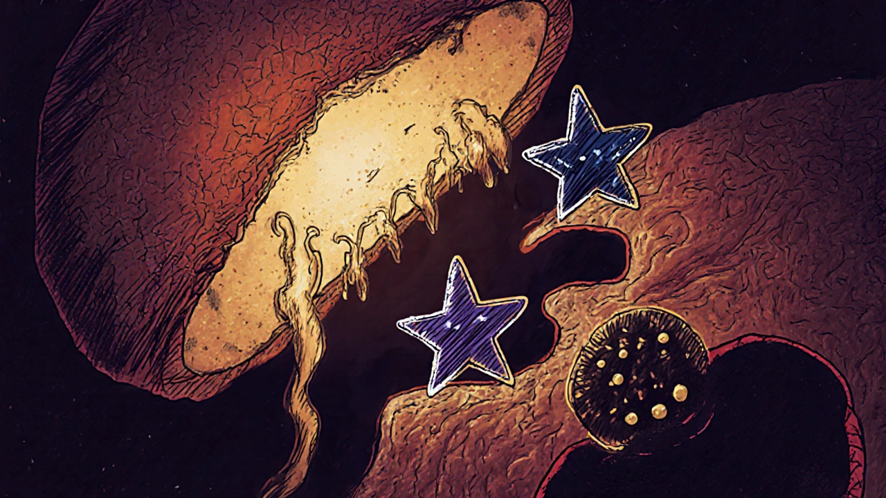 Tumor blood vessels collapsing after radiation, with immune cells responding to danger signals.