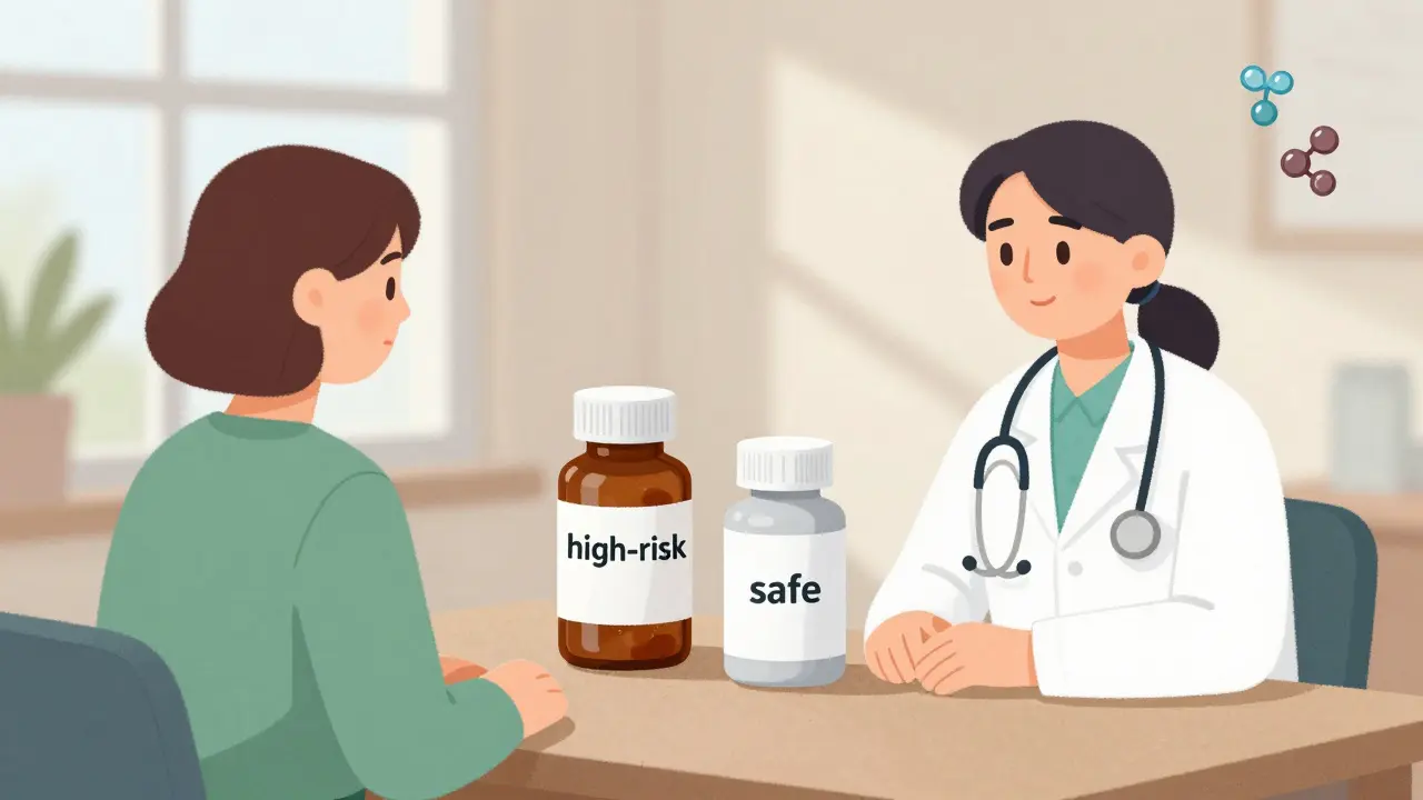 Doctor discussing safer statin options with patient