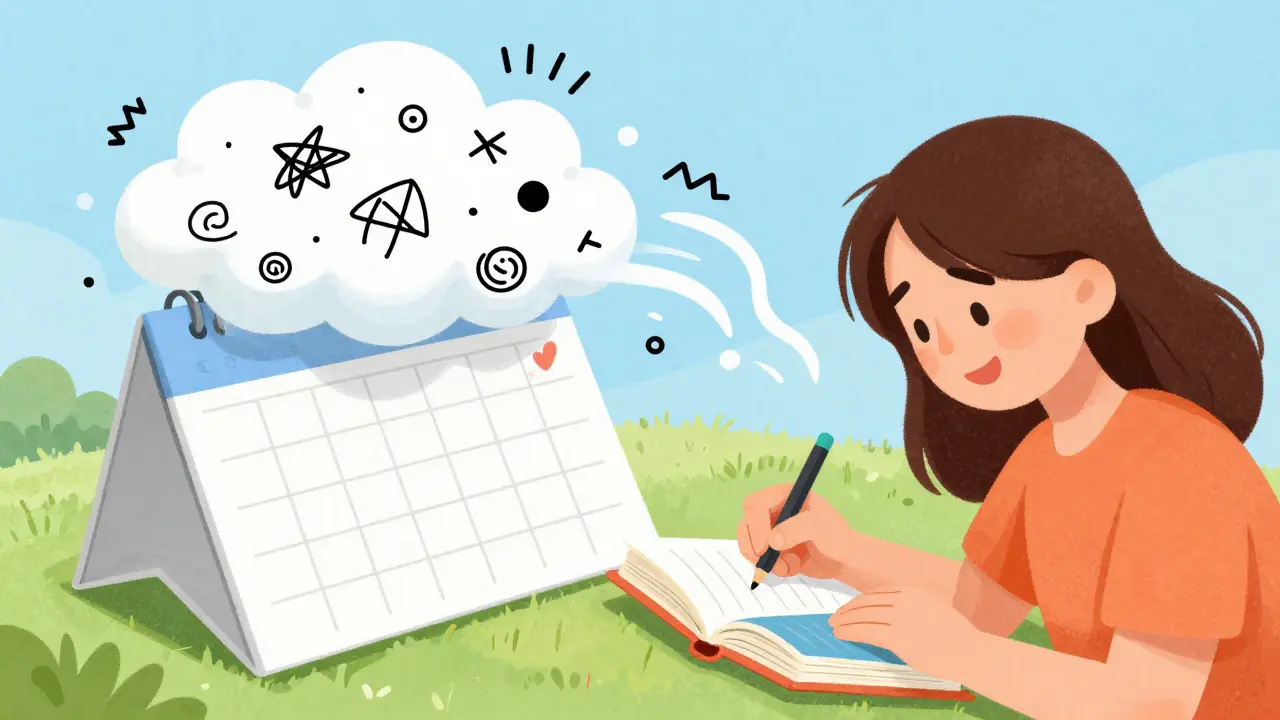 A person using a health diary to organize and overcome migraine patterns