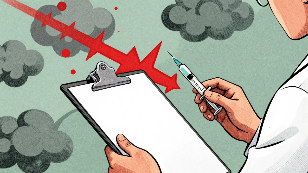 Clinician reviewing labs amidst abstract symbols of metabolic imbalance