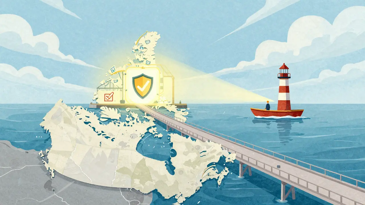 Illustration of a safe journey through regulated telehealth services in Canada