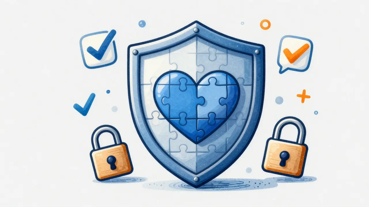 Abstract illustration of safe online pharmacy security